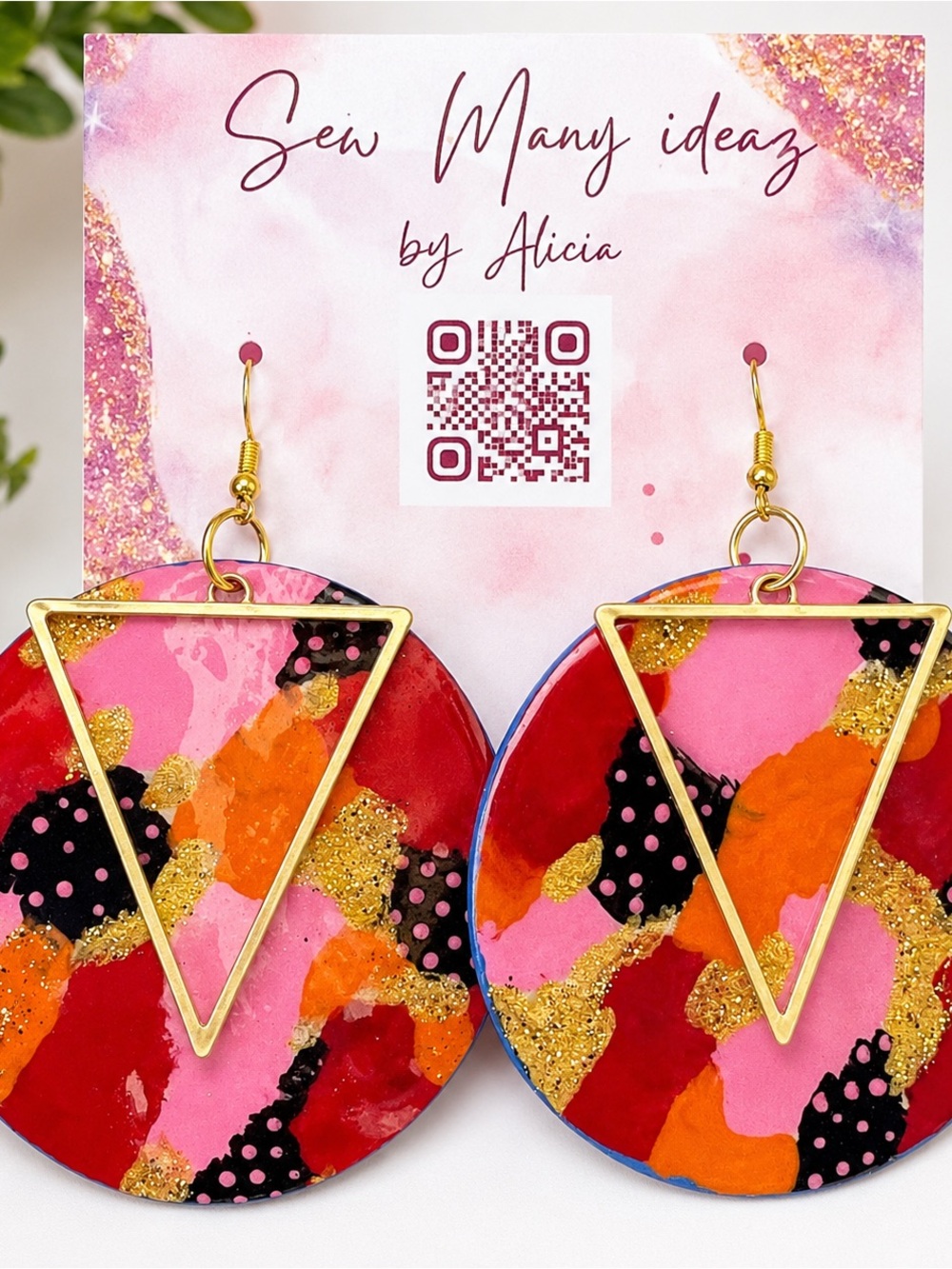 Handmade beautiful painted earrings